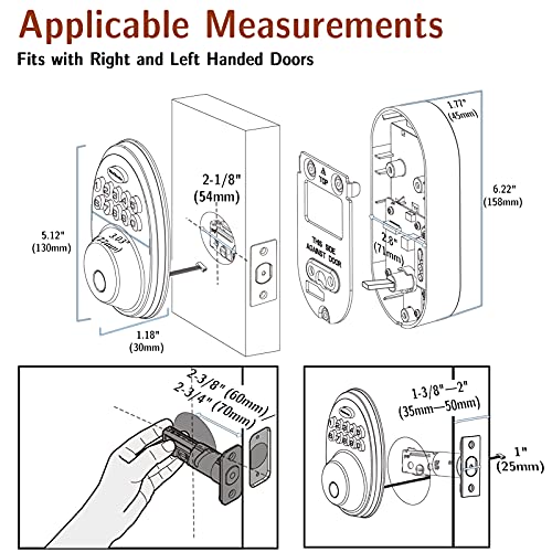 HUTOOLS FINGERPRINT DOOR LOCK, HUTOOLS KEYLESS ENTRY DOOR LOCKS WITH KEYPADS - Like New