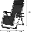 DQCHAIR Folding Sun Lounger Headrest Adjustable Backrest Lightweight - Black - Like New