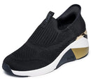 177667 Skechers women's a-wedge-crecent hands free slip-ins sneaker, black, 9.5 - Like New