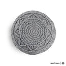 LANE LINEN Pouf Ottoman Hand Knitted Macrame Foot Stool 20 Diameter x 14 Height - Brand New