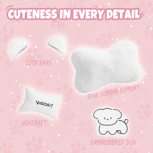 VIGOSIT CAT EARS PU LEATHER GAMING CHAIR - WHITE - Like New