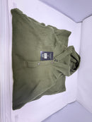 BLUE ICE MEN'S LOOSE FIT WAFFLE KNIT THERMAL HENLEY HOODIE - SIZE: MEN S - OLIVE - Brand New