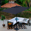 ASTELLA 101" SOLID PRINT RECTANGLE MARKET PATIO UMBRELLA-10FTX6FT - NAVY BLUE - Like New