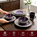 HomeVss 16 Piece Dinnerware Set, Ceramic Plates and Bowls Sets for 4 - Like New