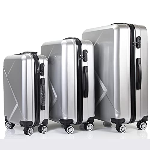 TIKTUN 3 PIECE LUGGAGE SET - SILVER - Like New