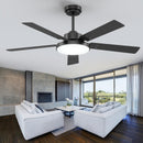 VACZON 52" Color Changing Ceiling Fan, 5 Blade, Remote - Black - Like New