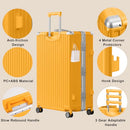 ANYZIP LUGGAGE SETS 2 PIECE ALUMINUM FRAME CARRY ON AND CHECKED, 20/28" - ORANGE - Brand New