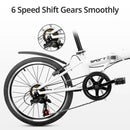 iDeaPlay P12 6-Speed 20 Inch Wheels Mountain Folding Bicycle - White - Like New