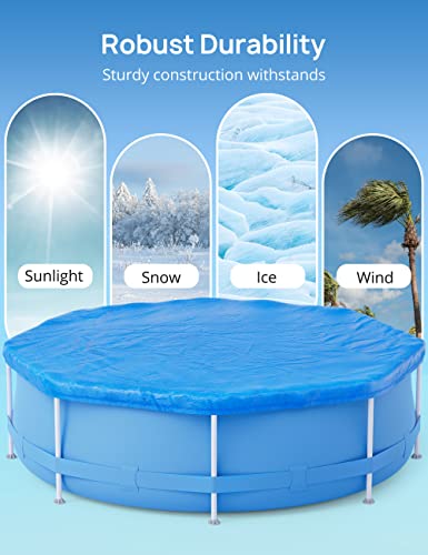EVAJOY 28FT ROUND POOL COVER WINTER POOL COVER FOR 24FT ABOVE GROUND - BLUE - Like New