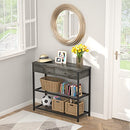 Ecoprsio Console Table with Drawers, Grey - Like New