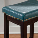 Linon Carson Blue Backless Counter Stool Brown - Brand New