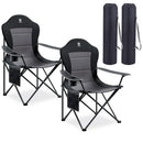 EVER ADVANCED Folding Camping Chair High Back Padded 2 Pack Portable Lawn Chair - Brand New