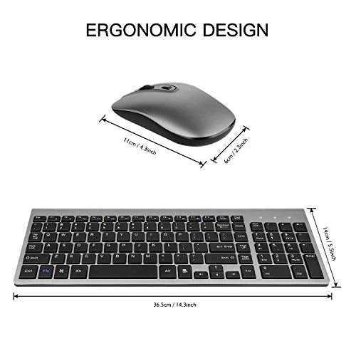 CIMETECH EASYTYPING KF10 WIRELESS KEYBOARD AND MOUSE COMBO SCISSOR SWITCH - GREY Like New