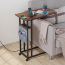 TATUB ROLLING BEDSIDE TABLE - RUSTIC BROWN - Like New