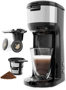 BOLY Single Serve Coffee Maker Brewer for K-Cup Pod & Ground Coffee BLACK/SILVER - Like New