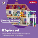 SCHLEICH HORSE CLUB - 192PC LAKESIDE HOUSE AND STABLE PLAYSET EQUESTRIAN TOY - Like New