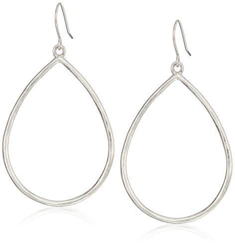 THE SAK WOMEN'S OPEN TEARDROP DROP EARRINGS ONE SIZE - SILVER - Brand New