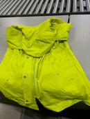 GENERIC LIME GREEN SIZE MEDIUM HOODED RAIN JACKET - SIZE: MEN M - LIME GREEN - Like New