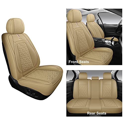 TAPHA EXECUTIVE LEATHERETTE CAR SEAT COVER & CUSHION, UNIVERSAL - BEIGE - Like New