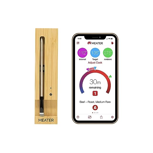 MEATER: Wireless Digital Smart Meat Thermometer OSC-MT-ME01 - Silver/Black - Like New