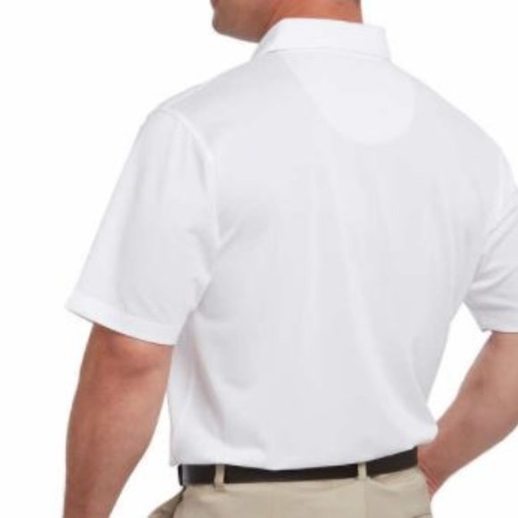 PEBBLE BEACH MEN'S DRY-LUXE PERFORMANCE GOLF POLO - SIZE: MEN S - WHITE - Brand New