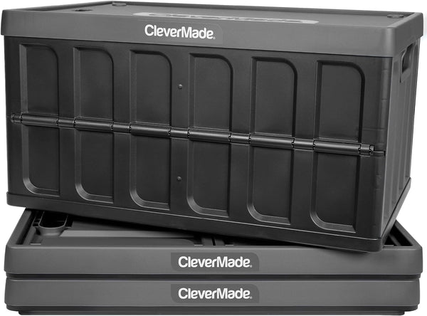 CleverMade 46L Collapsible Storage Bins 3 Pack 8034118-1533PK - Charcoal - Like New