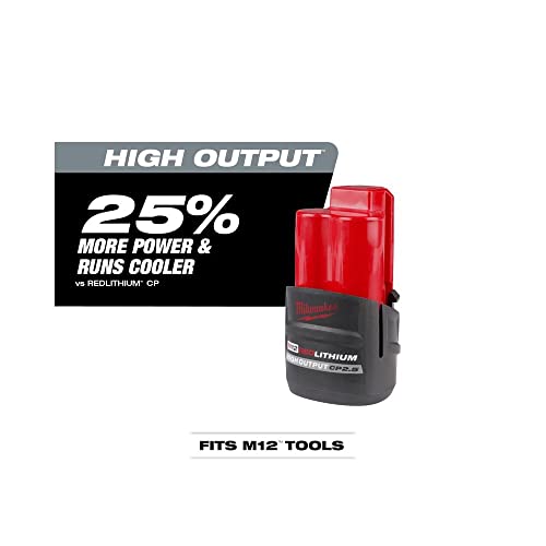 MILWAUKEE 48-11-2425 M12 REDLITHIUM HIGH OUTPUT CP 2.5AH BATTERY - RED/BLACK - Brand New
