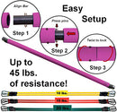 Portable Pilates Bar Kit with Resistance Bands 6 Stackable B08CM8KTC3 - NEW - Brand New