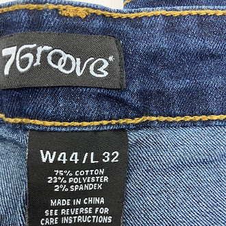 7GROOVE MEN'S JEANS STRAIGHT DENIM - SIZE: MEN 44/32 - DARK INDIGO - Brand New