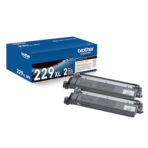 Brother Genuine TN229XL2PK Black High Yield Printer Toner Cartridge 2-Pack - Brand New