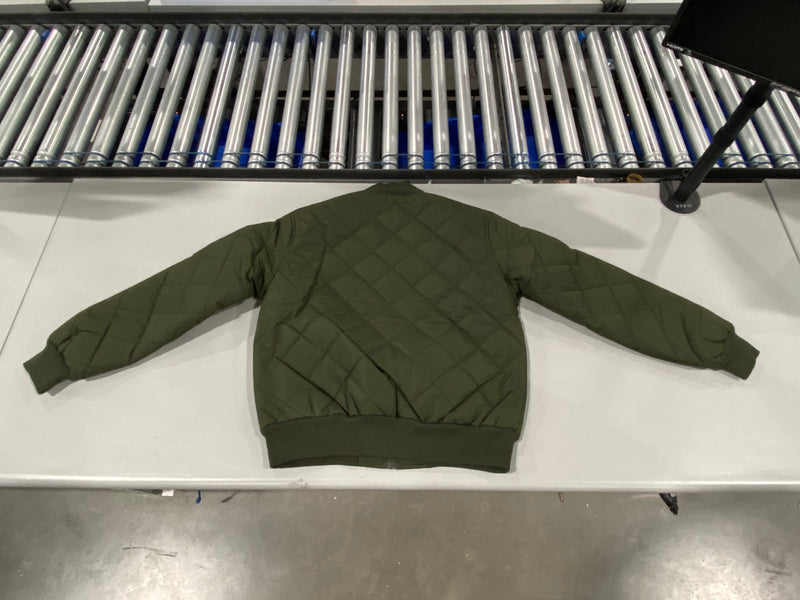 GALAXY BY HARVIC MEN'S HEAVYWEIGHT QUILTED BOMBER JACKET - SIZE: MEDIUM - OLIVE - Brand New