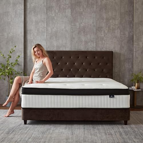 CEMTIP FULL SIZE MATTRESS, 10 INCH HYBRID MATTRESS IN A BOX - WHITE - Brand New