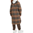 LEVI'S WOMEN LONG PLAID FLANNEL SHIRT JACKET BROWN PLAID SIZE S - Brand New