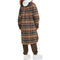 LEVI'S WOMEN LONG PLAID FLANNEL SHIRT JACKET BROWN PLAID SIZE S - Brand New