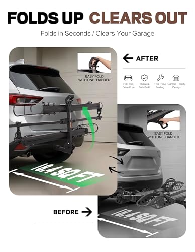 YOUNG ELECTRIC HITCH BIKE RACK FOR CARS, 2-BIKE RACK, 10104118YE018 - BLACK - Like New