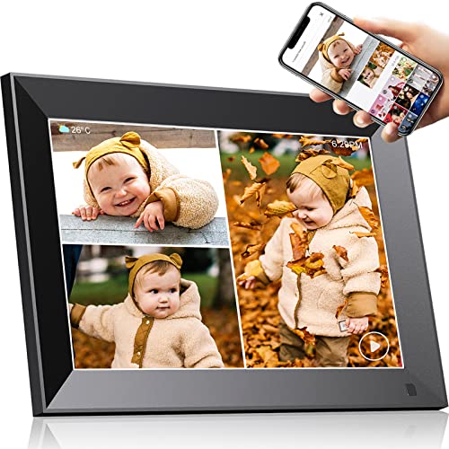 ZCYGE DIGITAL PHOTO FRAME 10.1" ELECTRONIC PICTURE WIFI APP M10R6 - BLACK New