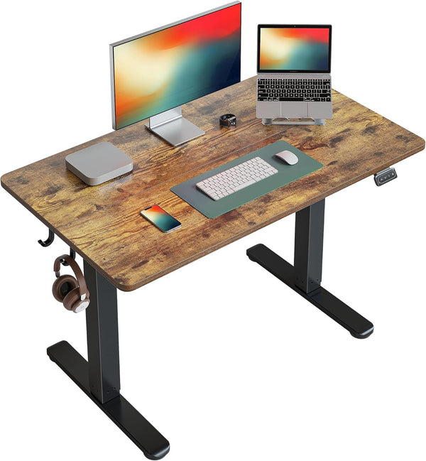 SHENZHEN ELECTRIC STANDING DESK HEIGHT ADJUSTABLE 40 X 24 SIT - VINTAGE BROWN - Like New