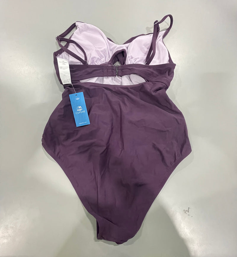 CUPSHE ONE PIECE BATHING SUIT - SIZE: WOMEN M - DARK PURPLE - Like New