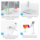 OMOTON CELL PHONE STAND ADJUSTABLE ANGLE HEIGHT DESK DOCK HOLDER - SILVER - Like New