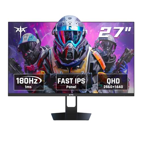 KTC 27" QHD GAMING MONITOR 180HZ 1MS GTG FAST IPS 2K COMPUTER GAMER - BLACK - Like New