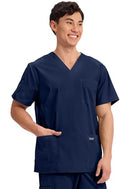 Cherokee Men's V-Neck Top Traditional 4 Pockets, WW695 Size L - NAVY - Brand New