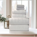 BIBB HOME RIBBED EGYPTIAN COTTON TOWELS (SET OF 6) - WHITE - Like New
