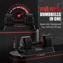 MANGKO ADJUSTABLE DUMBBELL 25LB SINGLE WEIGHT 5 IN 1 METAL HANDLE - BLACK - Like New