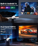 MAGCUBIC MINI PROJECTOR, 4K SUPPORT, SMART PROJECTOR, HY300 - WHITE/BLACK - Like New