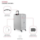 SWISSGEAR WANDERLUST PRO LIGHTWEIGHT EXPANDABLE SPINNER 3-PIECE SET - GRAY - Brand New