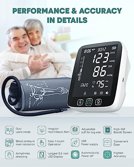 LAZLE Blood Pressure Monitor Automatic Upper Arm Machine JPD-HA101 - White - Like New