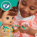 BABY ALIVE MAGICAL MIXER BABY DOLL TROPICAL TREAT, E6944 - BROWN HAIR - Like New