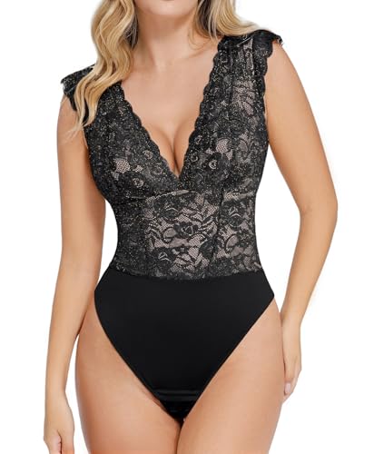Popilush Lace Body Suits Women - Tank Top Thong Shapewear Tummy Control - Brand New