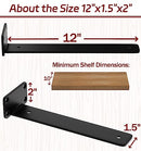 ISOKER Floating Shelf Bracket, 12 Pack Shelf Brackets, Hidden Shelf Bracket - Like New