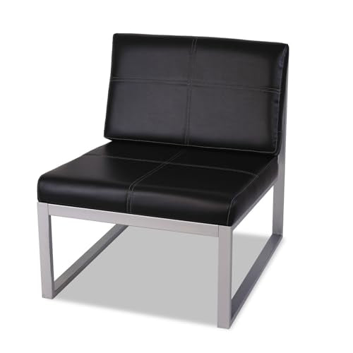 ALERA ALE ISPARA SERIES ARMLESS CUBE CHAIR BLACK/SILVER ALE-RL8319CS - Like New